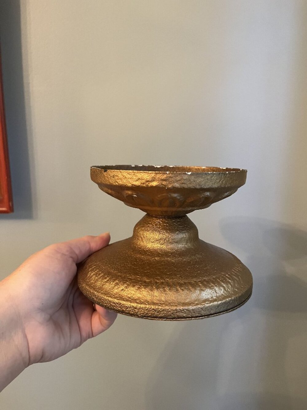 Vintage Gold Metal Pedestal Riser